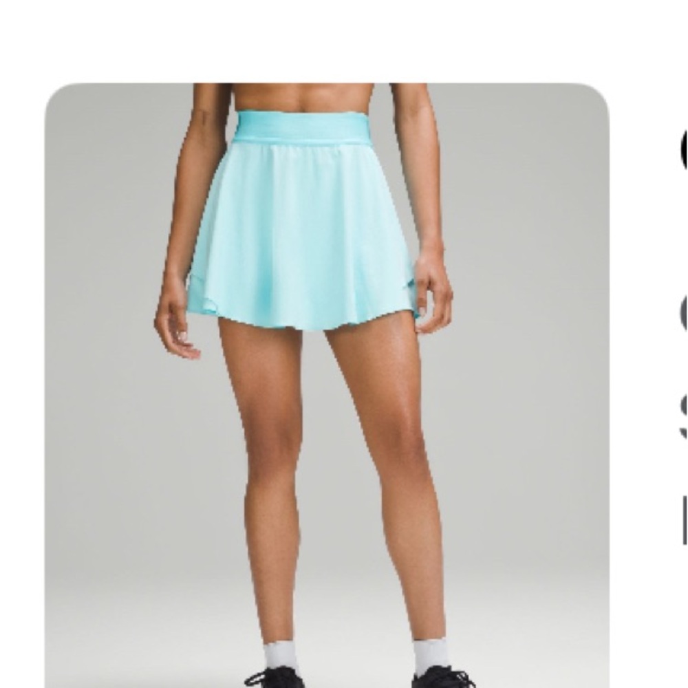 Lululemon court rival high rise skirt size 4 cyan blue